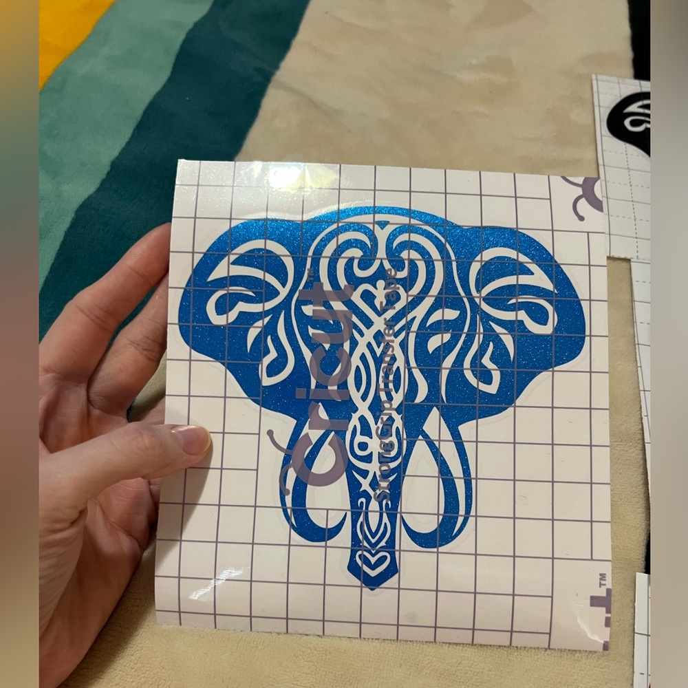 Glittery Tribal Elephant Vinyl Decal 🐘